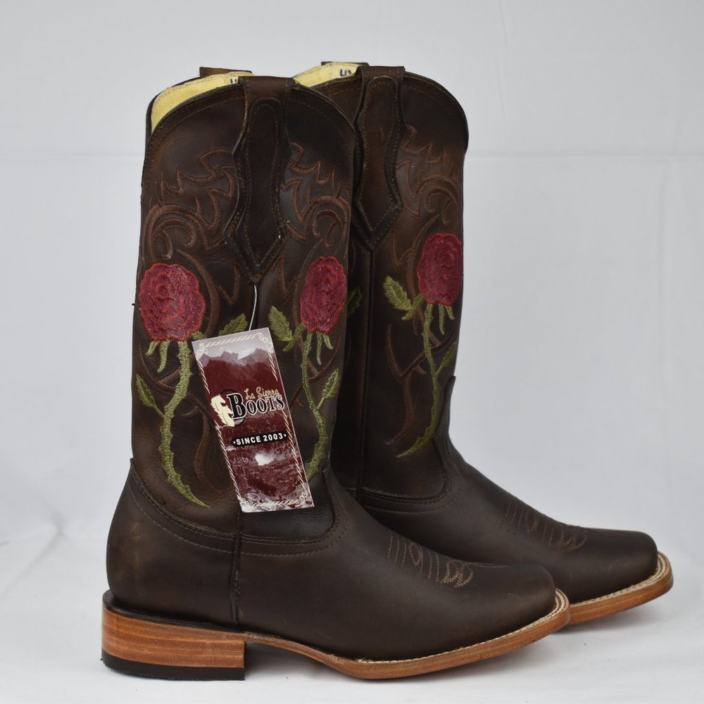 La Vie En Roses Chocolate Brown Western Boots - Picture 7 of 7